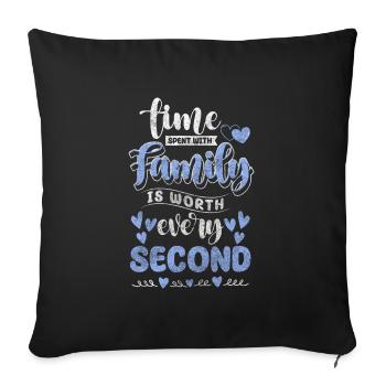 Nourriture de réunion de famille Chers enfants - Housse de coussin décorative 45 x 45 cm - noir - Devant
