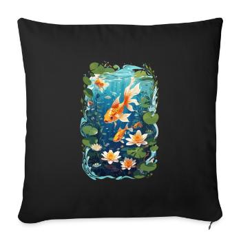 Aquarium - Housse de coussin décorative 45 x 45 cm - noir - Devant