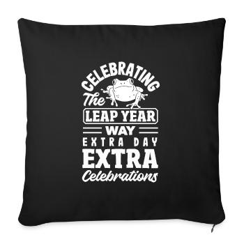 Celebrating Leap Year Frog Extra Day Festive - Sofa pillowcase 17,3'' x 17,3'' (45 x 45 cm) - black - Front