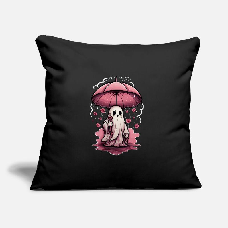 Geist im Regen mit Rosa Regenschirm Geschenk Sofakissenbezug 45 x 45 cm