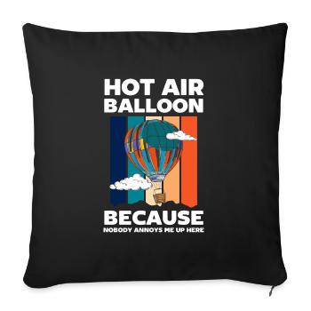Hot Air Balloon Enterprise Flame Adventure - Sofa pillowcase 17,3'' x 17,3'' (45 x 45 cm) - black - Front