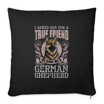 Chien Chien Maîtresse de sport canin - Housse de coussin décorative 45 x 45 cm - noir - Devant