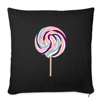 Pastel Lolli with stem - Sofa pillowcase 17,3'' x 17,3'' (45 x 45 cm) - black - Front