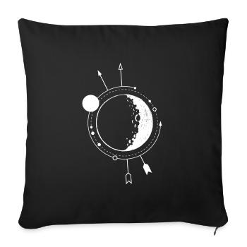 Weltall Universum Orbit Astronaut Planet space - Sofakissenbezug 45 x 45 cm - Schwarz - Vorne