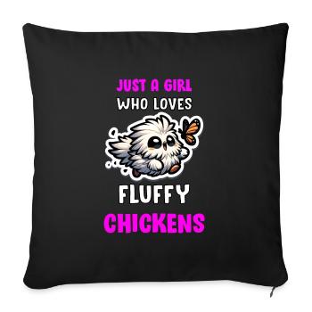 Just a girl who loves Fluffy Chickens Silkies - Sofa pillowcase 17,3'' x 17,3'' (45 x 45 cm) - black - Front