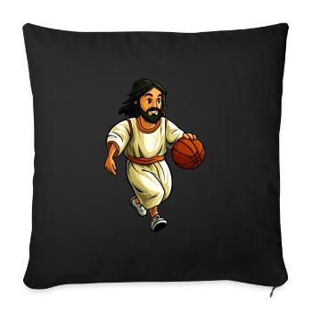 Jesus Basketball Player / Basketball Jesus - Sofa pillowcase 17,3'' x 17,3'' (45 x 45 cm) - black - Front