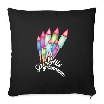 Petit Pyromane - petit feu d'artifice - Housse de coussin décorative 45 x 45 cm - noir - Devant