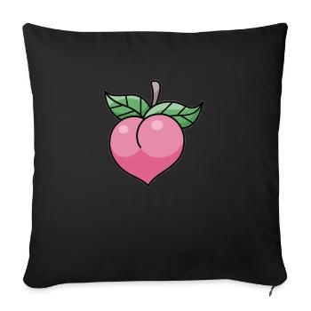Pink Peach - Sofa pillowcase 17,3'' x 17,3'' (45 x 45 cm) - black - Front