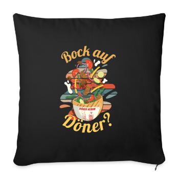 Bock on doner kebab - Sofa pillowcase 17,3'' x 17,3'' (45 x 45 cm) - black - Front