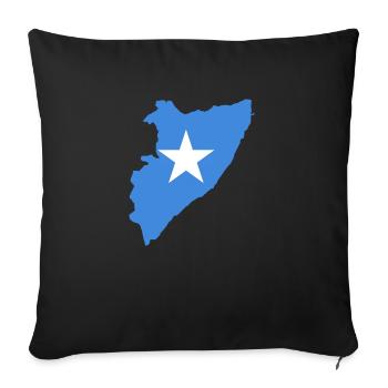 Carte du drapeau de la Somalie - Housse de coussin décorative 45 x 45 cm - noir - Devant
