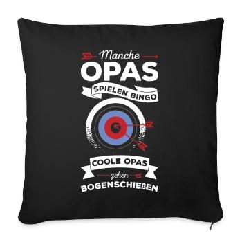 Bogenschützen Pfeil & Bogen Geschenk - Sofakissenbezug 45 x 45 cm - Schwarz - Vorne