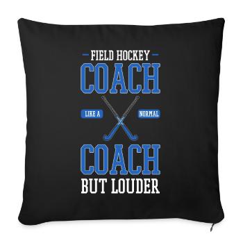 Hockey hockey de hockey coach - Housse de coussin décorative 45 x 45 cm - noir - Devant