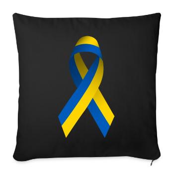 Ukraine Friedenszeichen - Sofakissenbezug 45 x 45 cm - Schwarz - Vorne