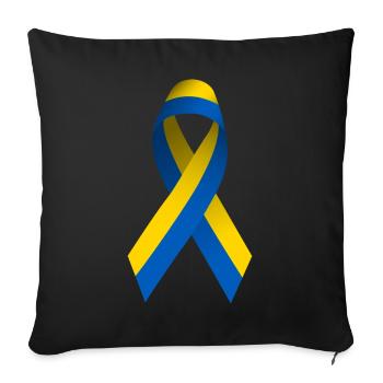 Peace for Ukraine - Sofa pillowcase 17,3'' x 17,3'' (45 x 45 cm) - black - Front