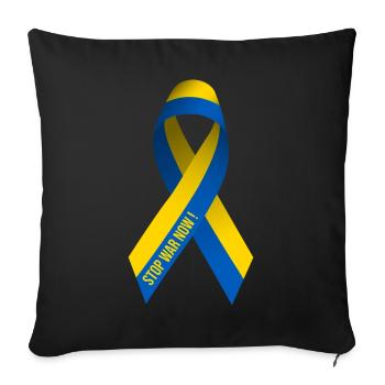 Stop War In Ukraine - Sofakissenbezug 45 x 45 cm - Schwarz - Vorne