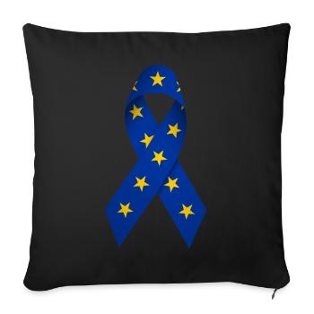 Boucle pour la paix en Europe - Housse de coussin décorative 45 x 45 cm - noir - Devant