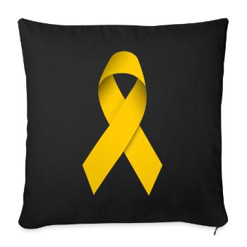 ruban jaune - Housse de coussin décorative 45 x 45 cm - noir - Devant