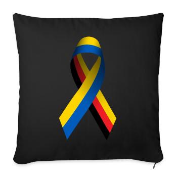 Germany for peace in Ukraine - Sofa pillowcase 17,3'' x 17,3'' (45 x 45 cm) - black - Front