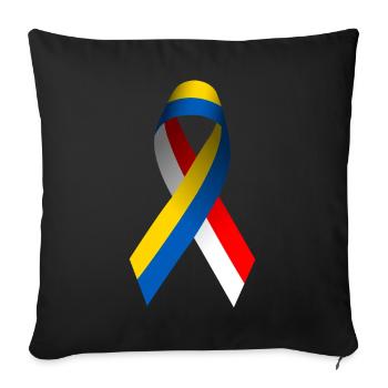 Poland for peace in Ukraine - Sofa pillowcase 17,3'' x 17,3'' (45 x 45 cm) - black - Front