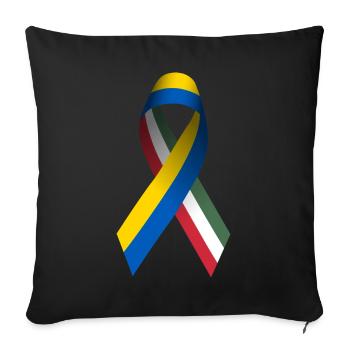 Hungary for peace in Ukraine - Sofa pillowcase 17,3'' x 17,3'' (45 x 45 cm) - black - Front