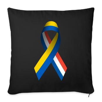 France for peace in Ukraine - Sofa pillowcase 17,3'' x 17,3'' (45 x 45 cm) - black - Front