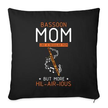 Bassoonist design for woodwind orchestra - Sofa pillowcase 17,3'' x 17,3'' (45 x 45 cm) - black - Front