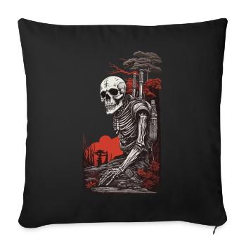 Occulte Steampunk Apocalypse Gothique Squelette Design - Housse de coussin décorative 45 x 45 cm - noir - Devant