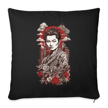 Retro Japan Movie Poster Art - Housse de coussin décorative 45 x 45 cm - noir - Devant