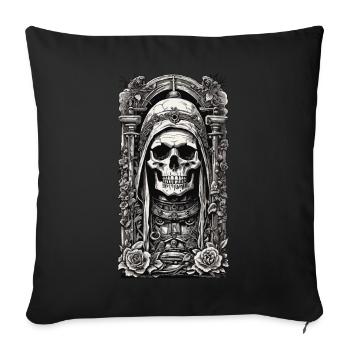 Gothic Eleganz Skelett Vintage Monument - Sofakissenbezug 45 x 45 cm - Schwarz - Vorne