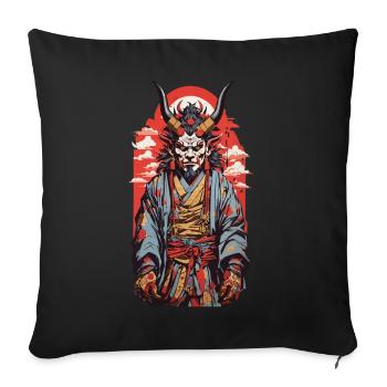 Oni japonais style artistique rétro japonais - Housse de coussin décorative 45 x 45 cm - noir - Devant