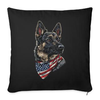 Deutscher Schäferhund - Sofakissenbezug 45 x 45 cm - Schwarz - Vorne