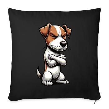 Jack Russel terrier Jack russel liebhaber Jackie - Sofakissenbezug 45 x 45 cm - Schwarz - Vorne