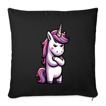 Licorne Licorne Fan Licorne Amoureux de la licorne - Housse de coussin décorative 45 x 45 cm - noir - Devant