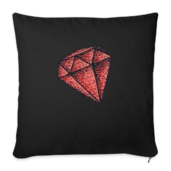 Roter Diamant - Sofakissenbezug 45 x 45 cm - Schwarz - Vorne