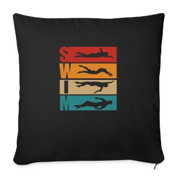 Nageurs Sports nautiques - Housse de coussin décorative 45 x 45 cm - noir - Devant