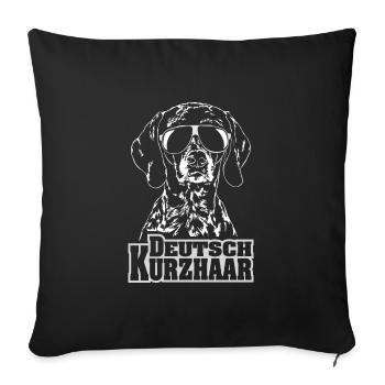 FRANÇAIS CHEVEUX court cool Wilsigns chien chien cadeau - Housse de coussin décorative 45 x 45 cm - noir - Devant