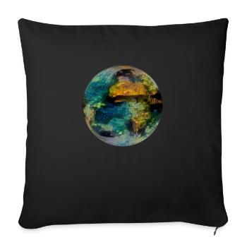 planet Earth - Sofa pillowcase 17,3'' x 17,3'' (45 x 45 cm) - black - Front