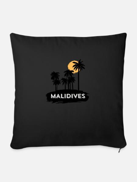 Malidives Trip Holiday - Sofakissenbezug 45 x 45 cm - Schwarz