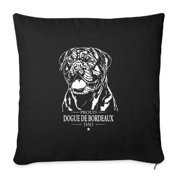 Dogue de Bordeaux Papa Chien Chien Wilsigns - Housse de coussin décorative 45 x 45 cm - noir - Devant