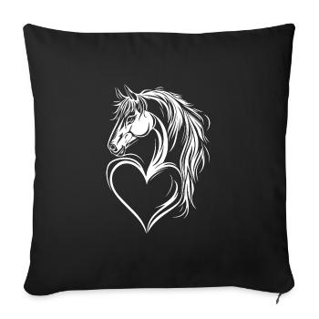 Cœur de cheval - Housse de coussin décorative 45 x 45 cm - noir - Devant