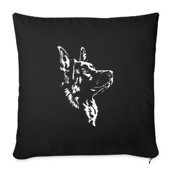 German Shepherd Dog Dogs Wilsigns - Sofa pillowcase 17,3'' x 17,3'' (45 x 45 cm) - black - Front