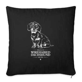 Teckel à poil dur Maman Teckel à poil dur Wilsigns - Housse de coussin décorative 45 x 45 cm - noir - Devant