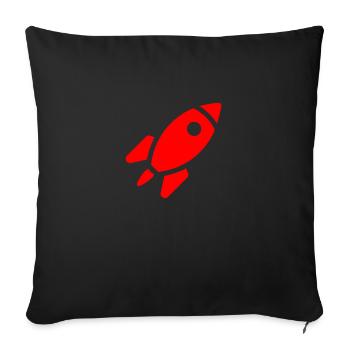 Fusée rouge - Housse de coussin décorative 45 x 45 cm - noir - Devant