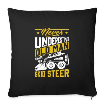 Funny Skid Steer Operator - Sofa pillowcase 17,3'' x 17,3'' (45 x 45 cm) - black - Front