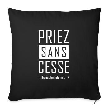 verset (version blanc) - Housse de coussin décorative 45 x 45 cm - noir - Devant