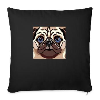 Carlin mignon - Housse de coussin décorative 45 x 45 cm - noir - Devant