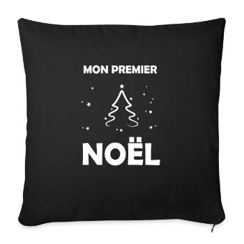 Mon premier noël - Housse de coussin décorative 45 x 45 cm - noir - Devant