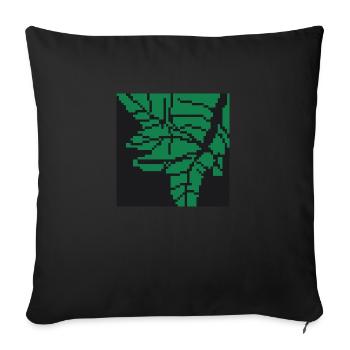 Feuille pixel art - Housse de coussin décorative 45 x 45 cm - noir - Devant