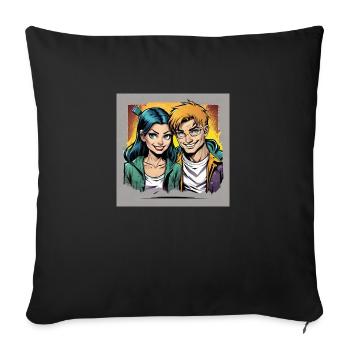 Ensemble pour toujours - Housse de coussin décorative 45 x 45 cm - noir - Devant