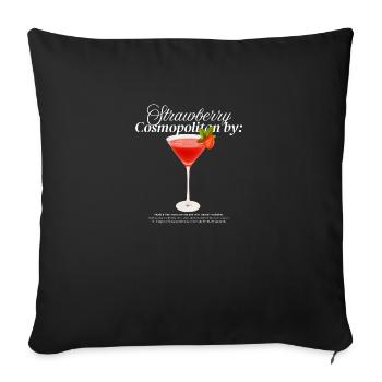 Strawberry Cosmopolitan - Sofa pillowcase 17,3'' x 17,3'' (45 x 45 cm) - black - Front
